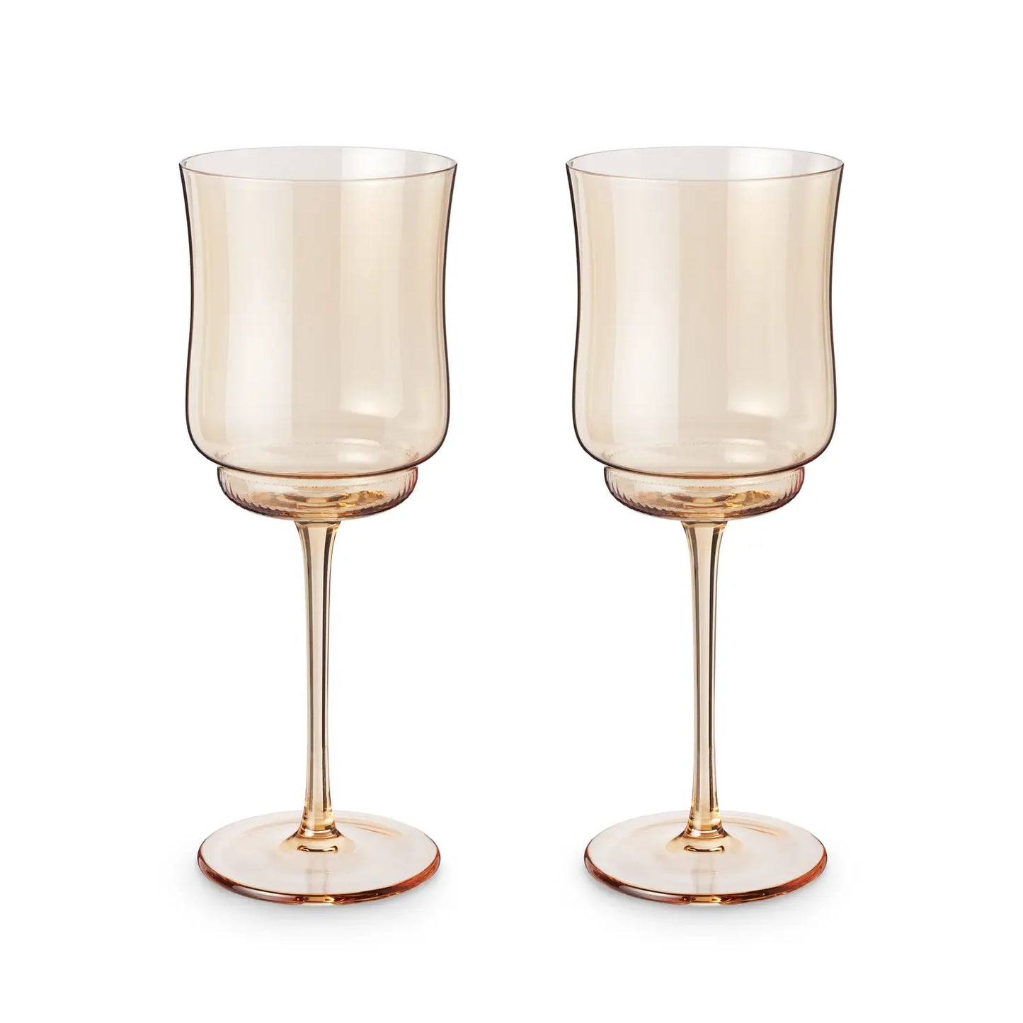 Tulip Amber Stemmed Wine Glass