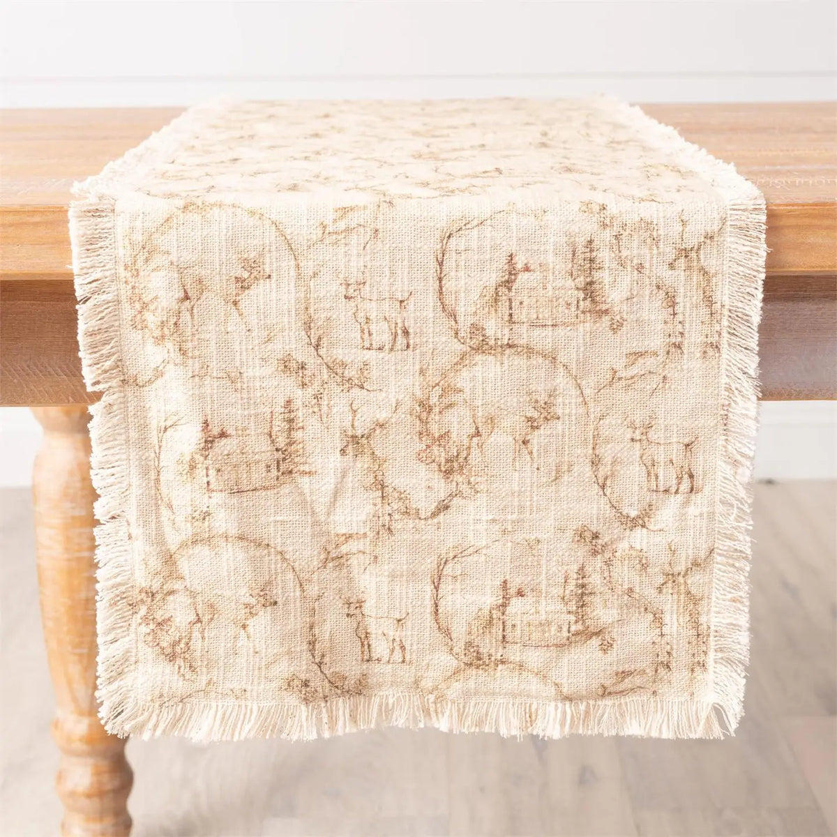 Deer Toile Sepia Pint Table Runner