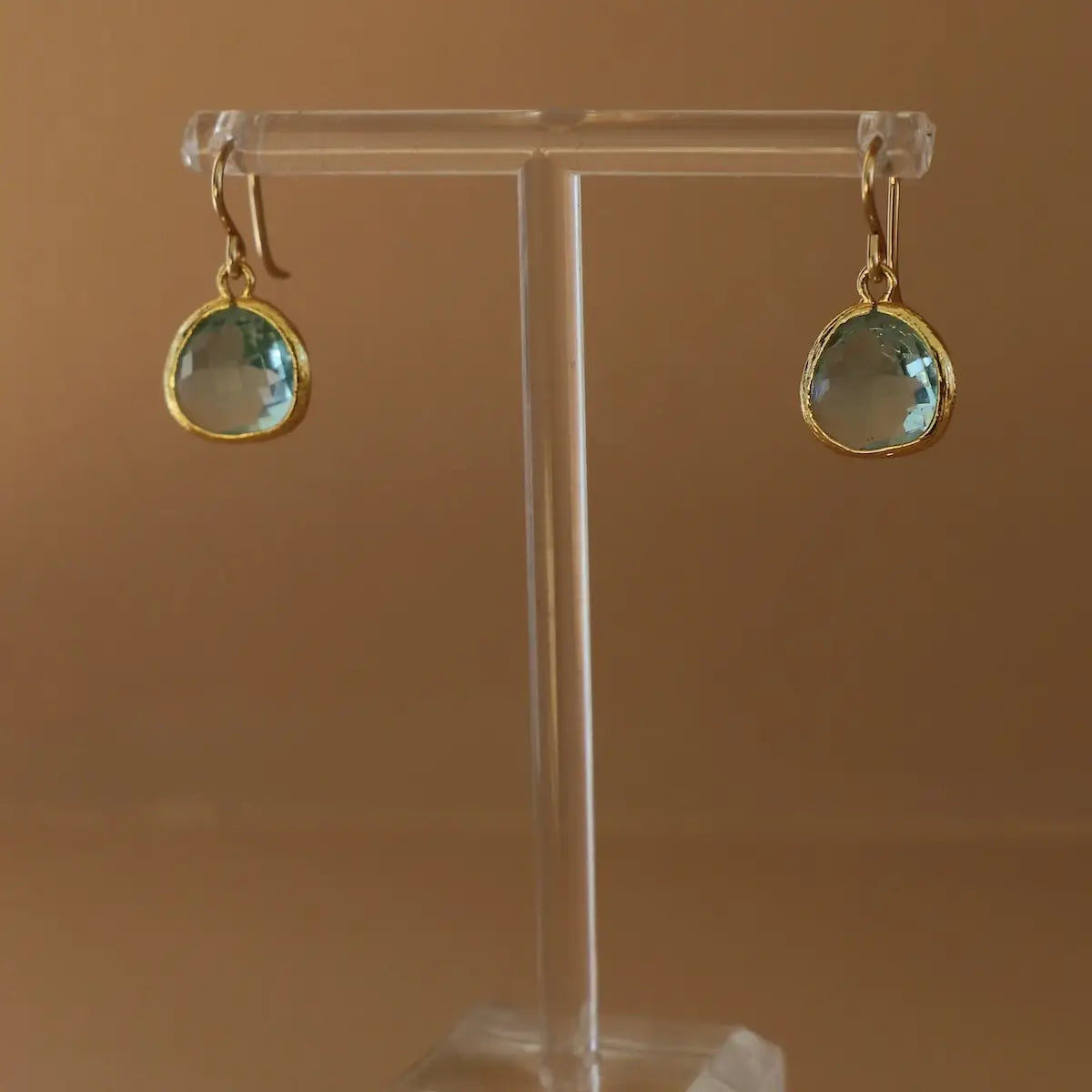 Aquamarine Bezel Earrings