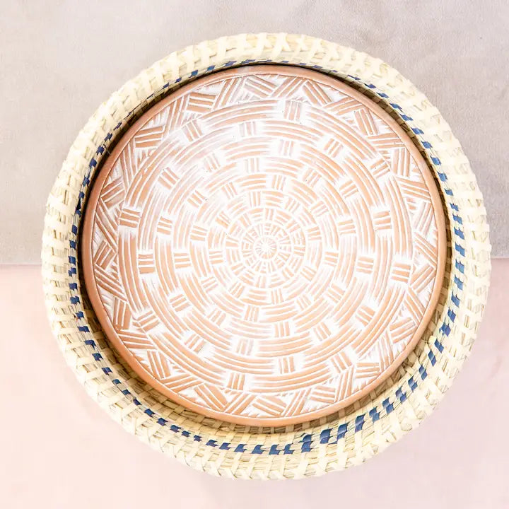 Weave Round Blue Bread Warmer