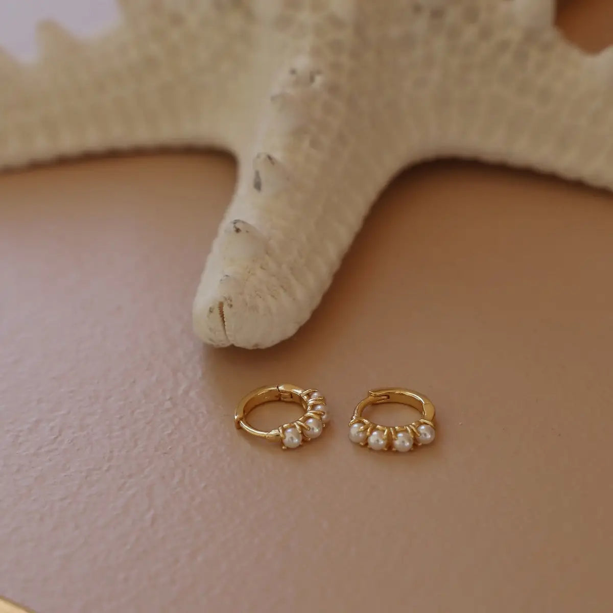 Mini Pearl Hoops