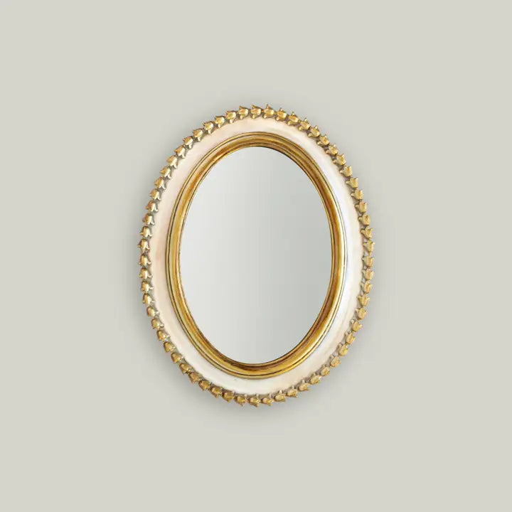 Cream Gold Oval Mirror 5 x 7