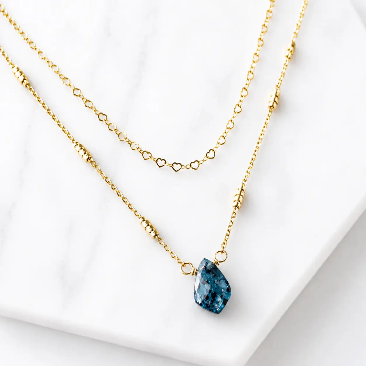 Tiny Moss Kyanite Necklace