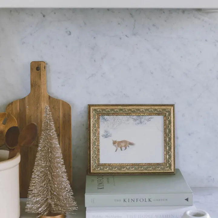 Fox in Winter Framed Antique Art