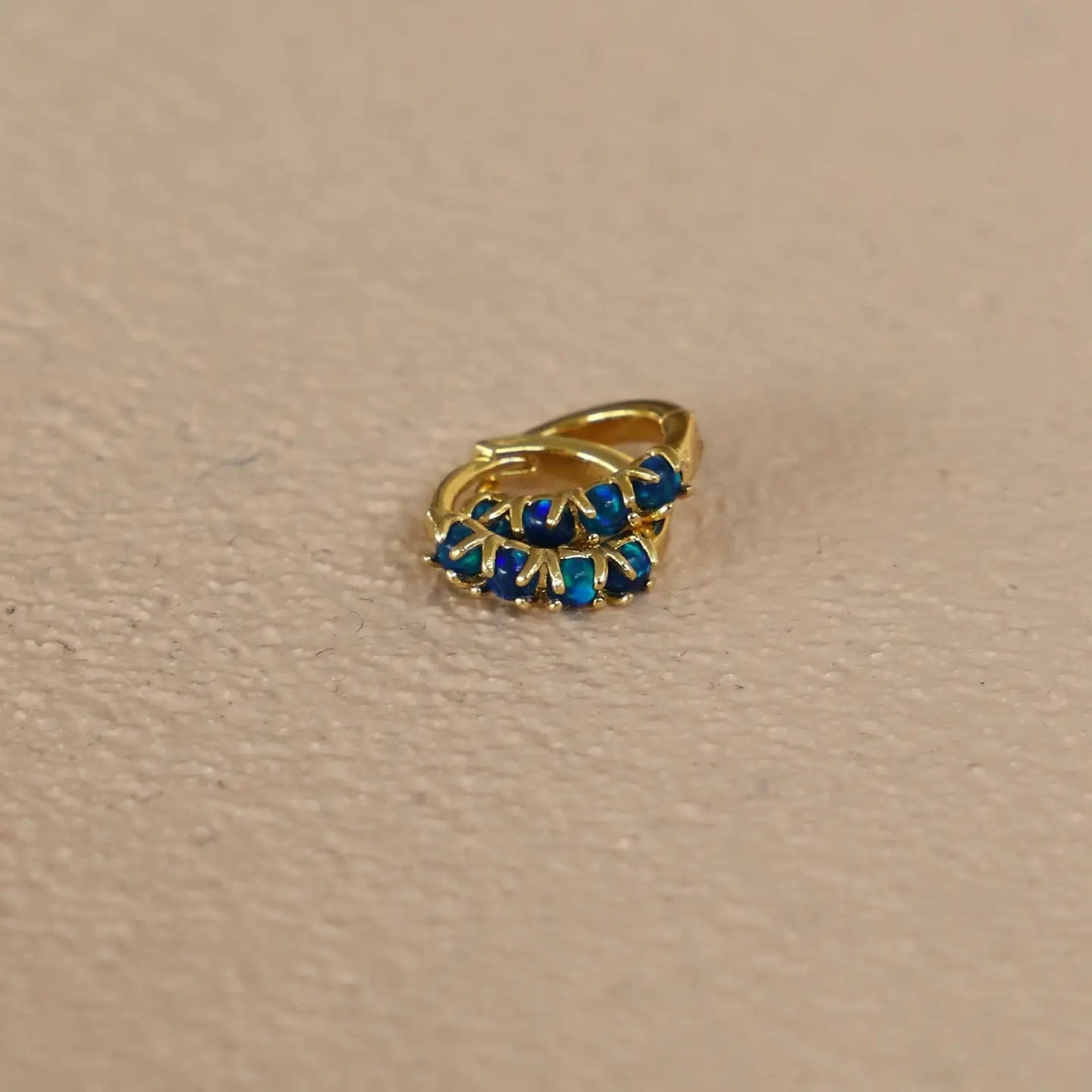 Dark Blue Opal Mini Hoops