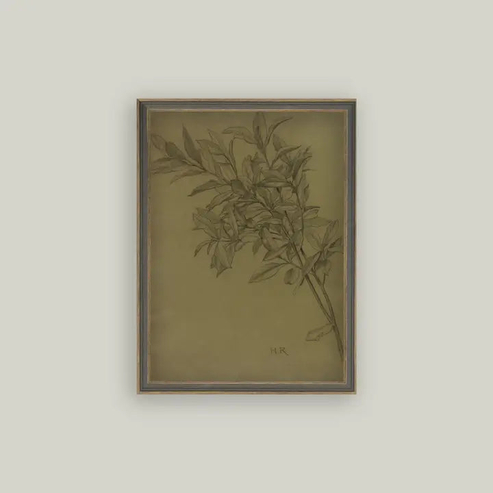 Leaves On Green Framed Art