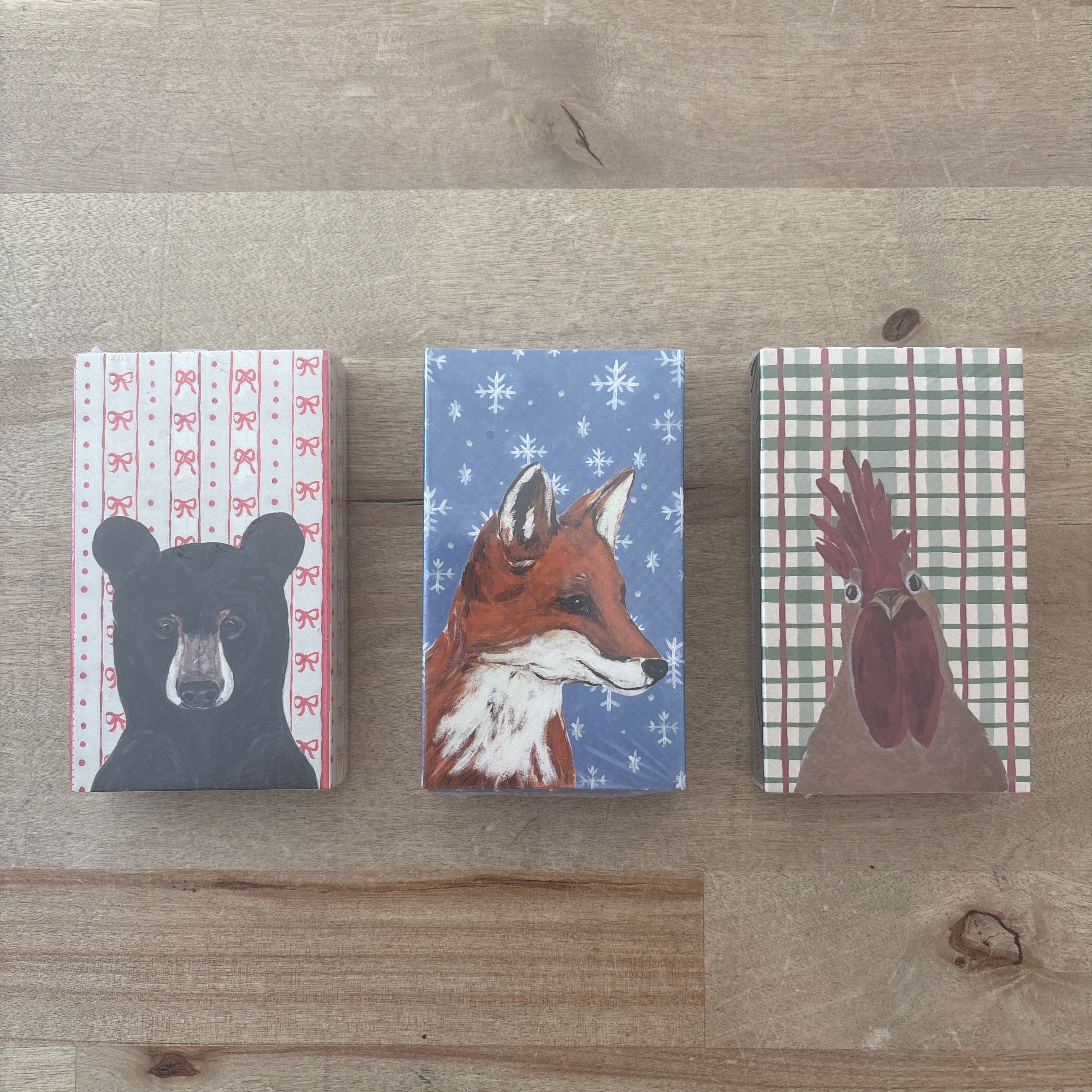 Safety Matches in Embossed Matchbox with Holiday Pattern & Animal