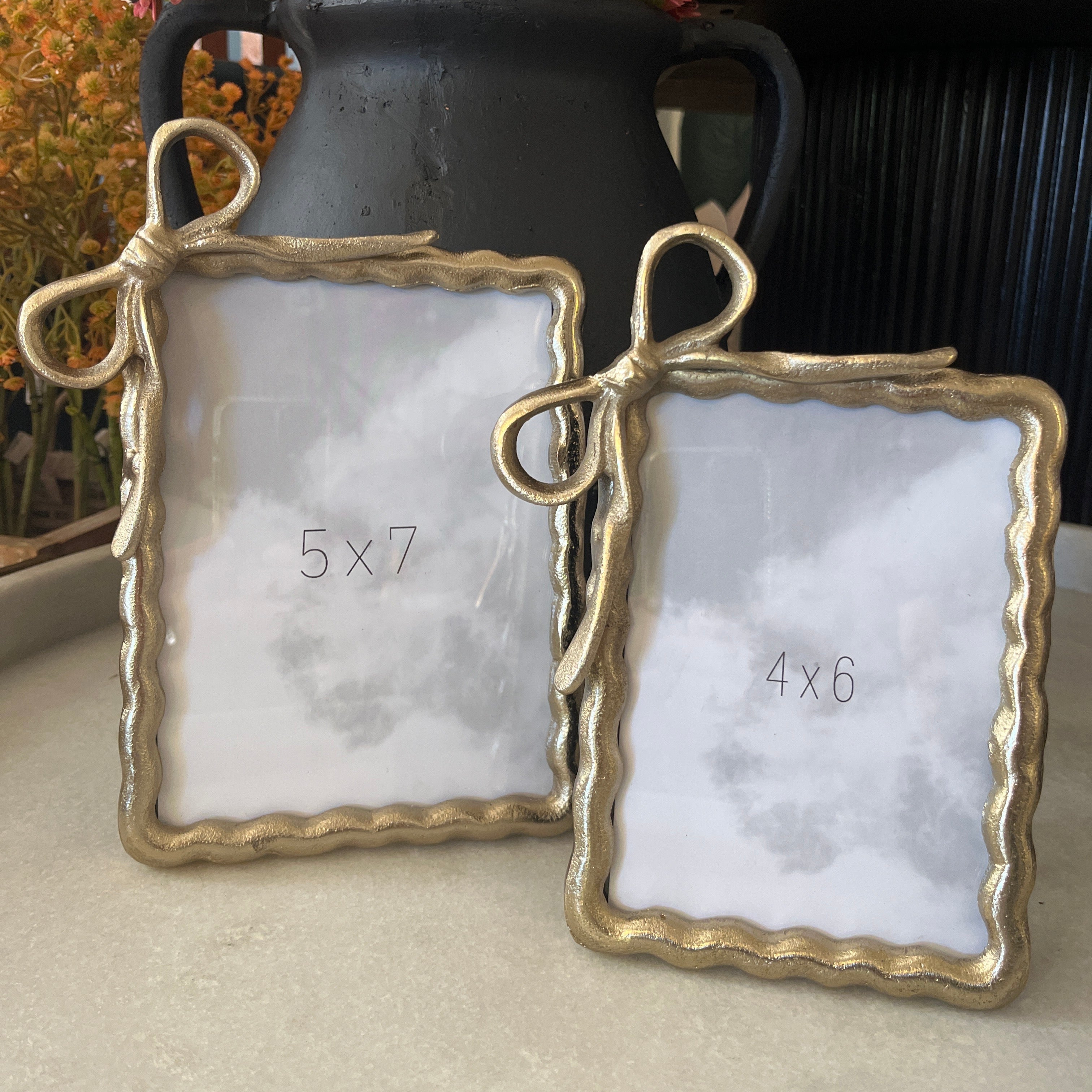 Gold Ribbon Photo Frame