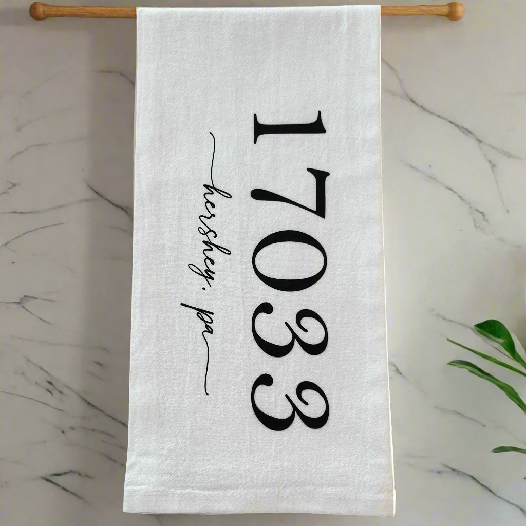 Hershey Zip Code Tea Towel