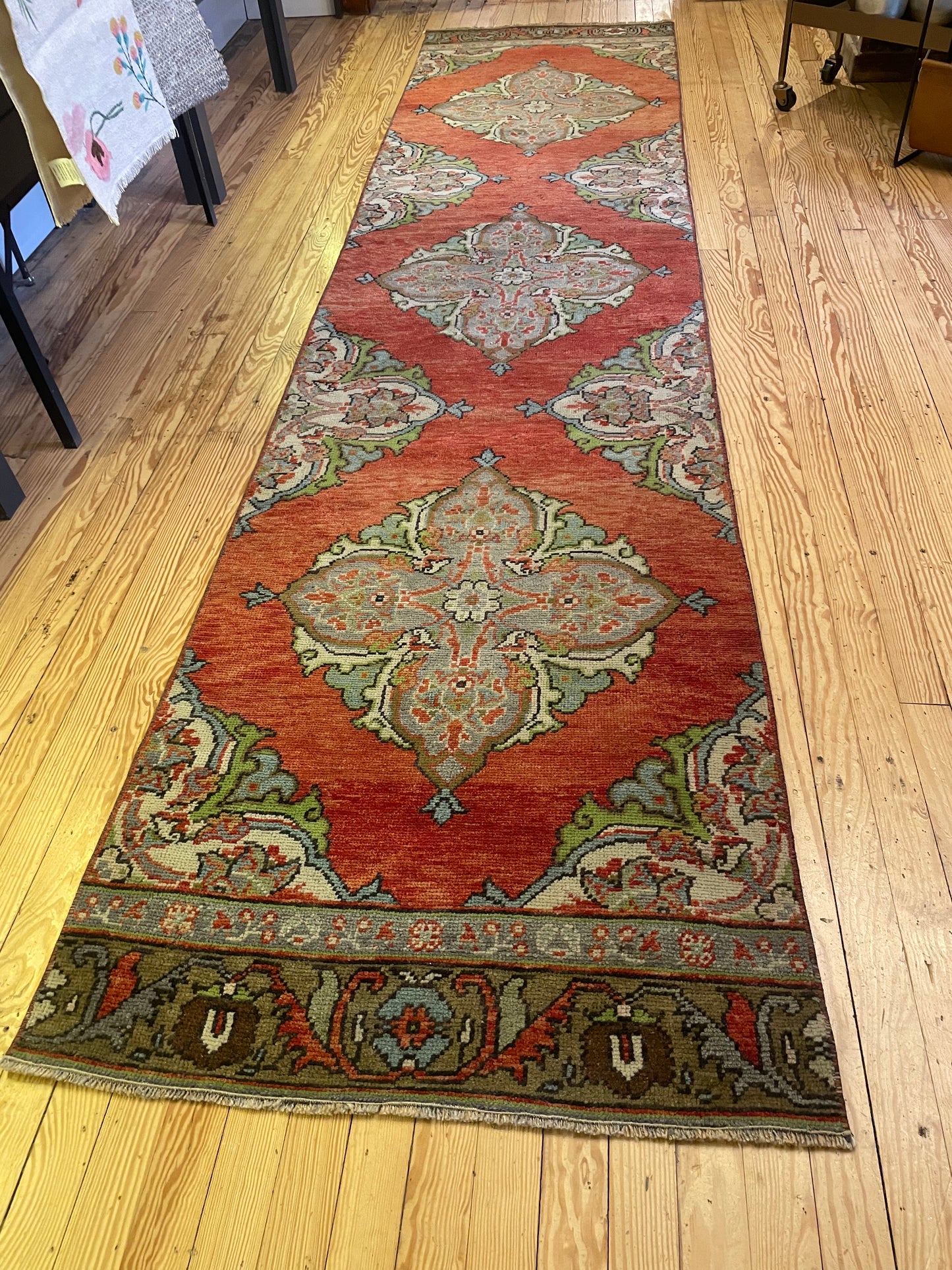 Red Green Blue Medallion  Runner Rug 33" x 140"