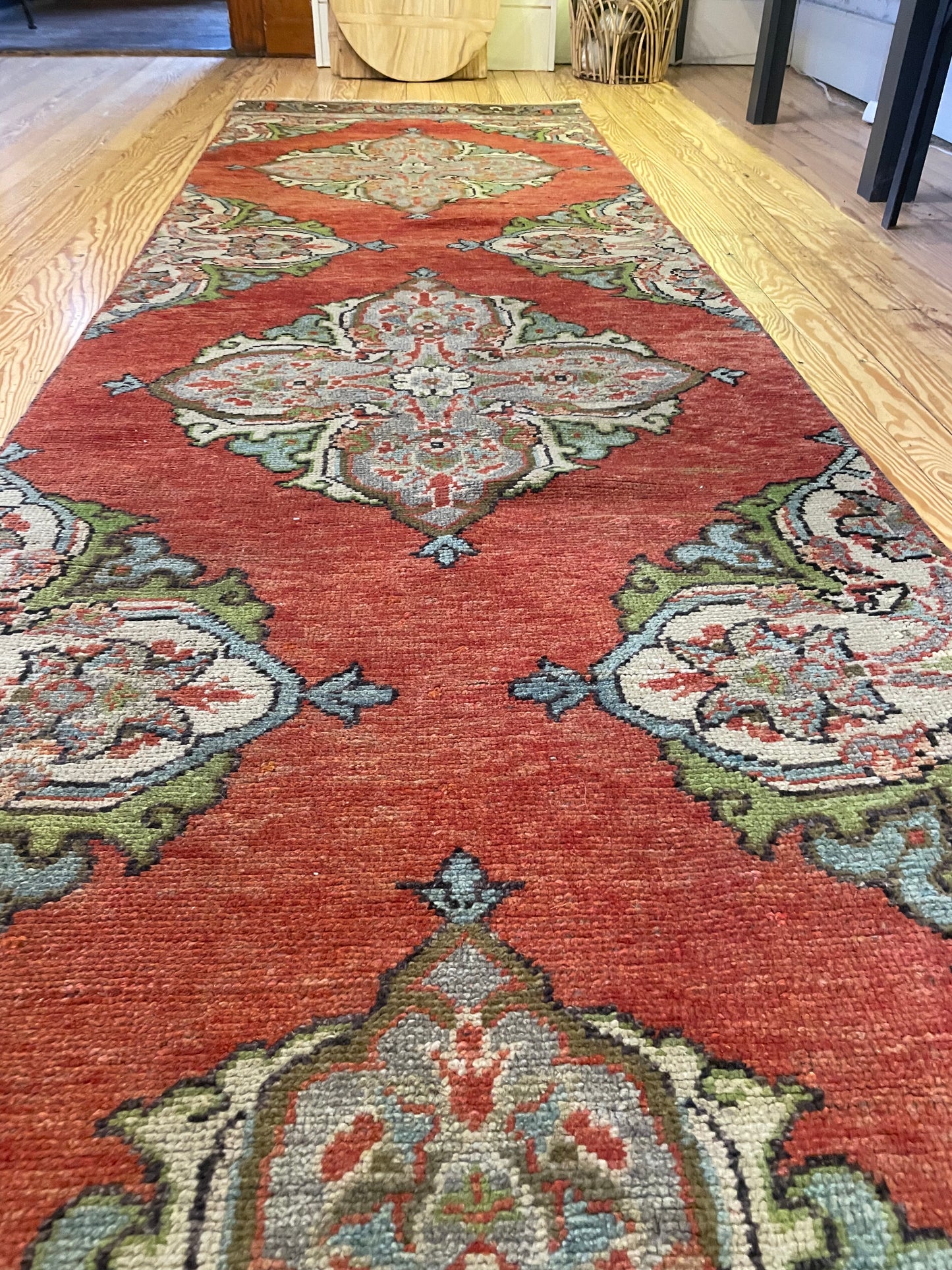 Red Green Blue Medallion  Runner Rug 33" x 140"