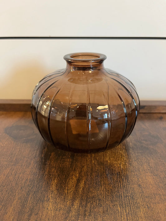 Amber Glass Vase - 3.5"