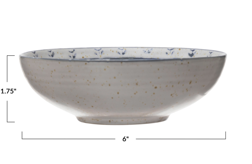 Stoneware Bowl w/ Debossed Pattern