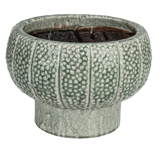 Embossed Terra-cotta Footed Vase/Planter