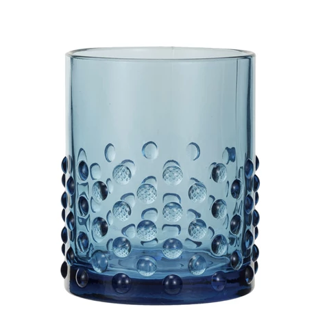 Blue 12 oz. Hobnail Drinking Glass