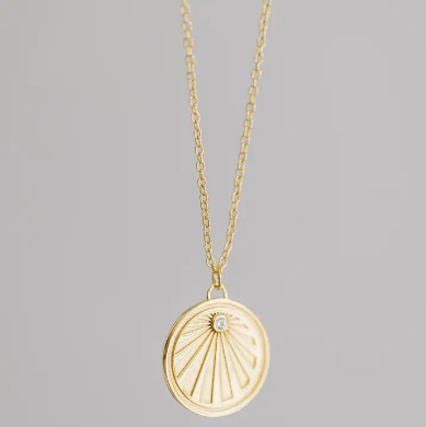 Gold Crystal Sunray Necklace