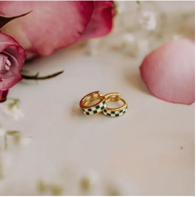 Green & White Checkered Hoops