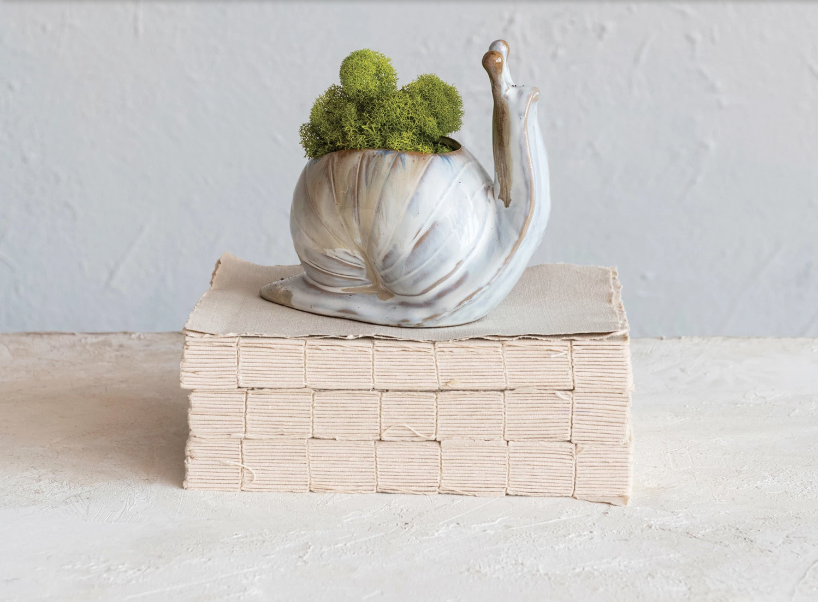 Stoneware Snail Vase/Planter