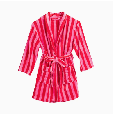 Felicity Stripe Robe, Red