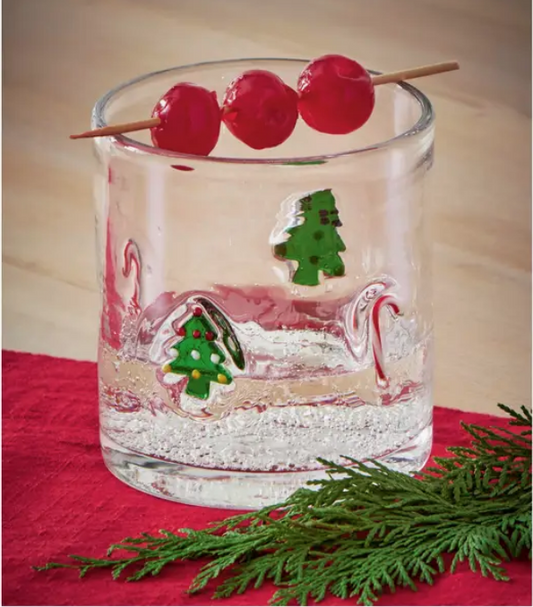 Christmas Tree & Candy Cane Glass