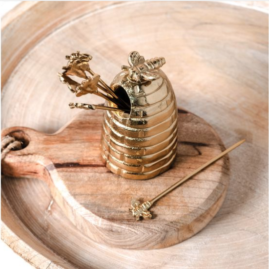 Gold Bee Appetizer Picks Set of 6