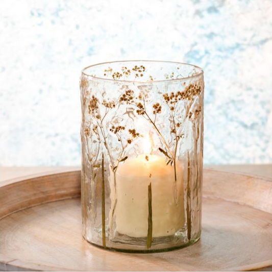 6.75"H PRESSED BABY'S BREATH JAR