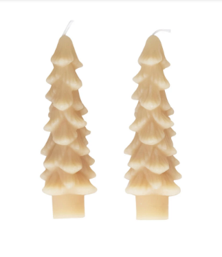 Unscented Tree Shaped Taper Candles, Set of 2 - small