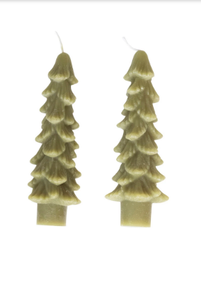 Unscented Tree Shaped Taper Candles, Set of 2 - small