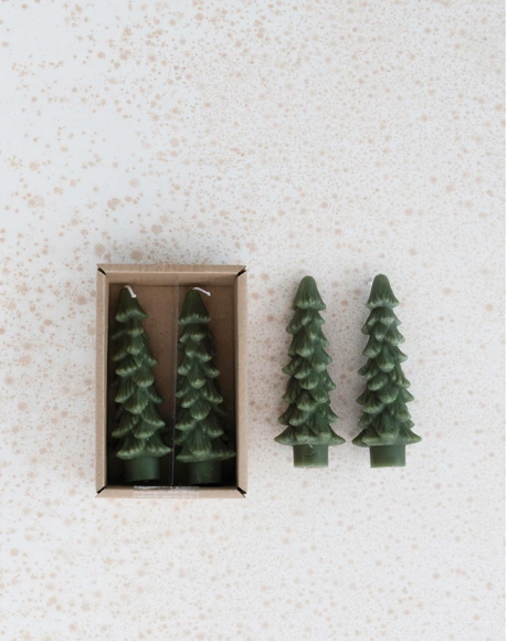 Unscented Tree Shaped Taper Candles, Set of 2 - small