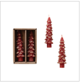 Tree Shaped Taper Candles Set of 2