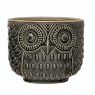 Decorative Stoneware Owl Containers