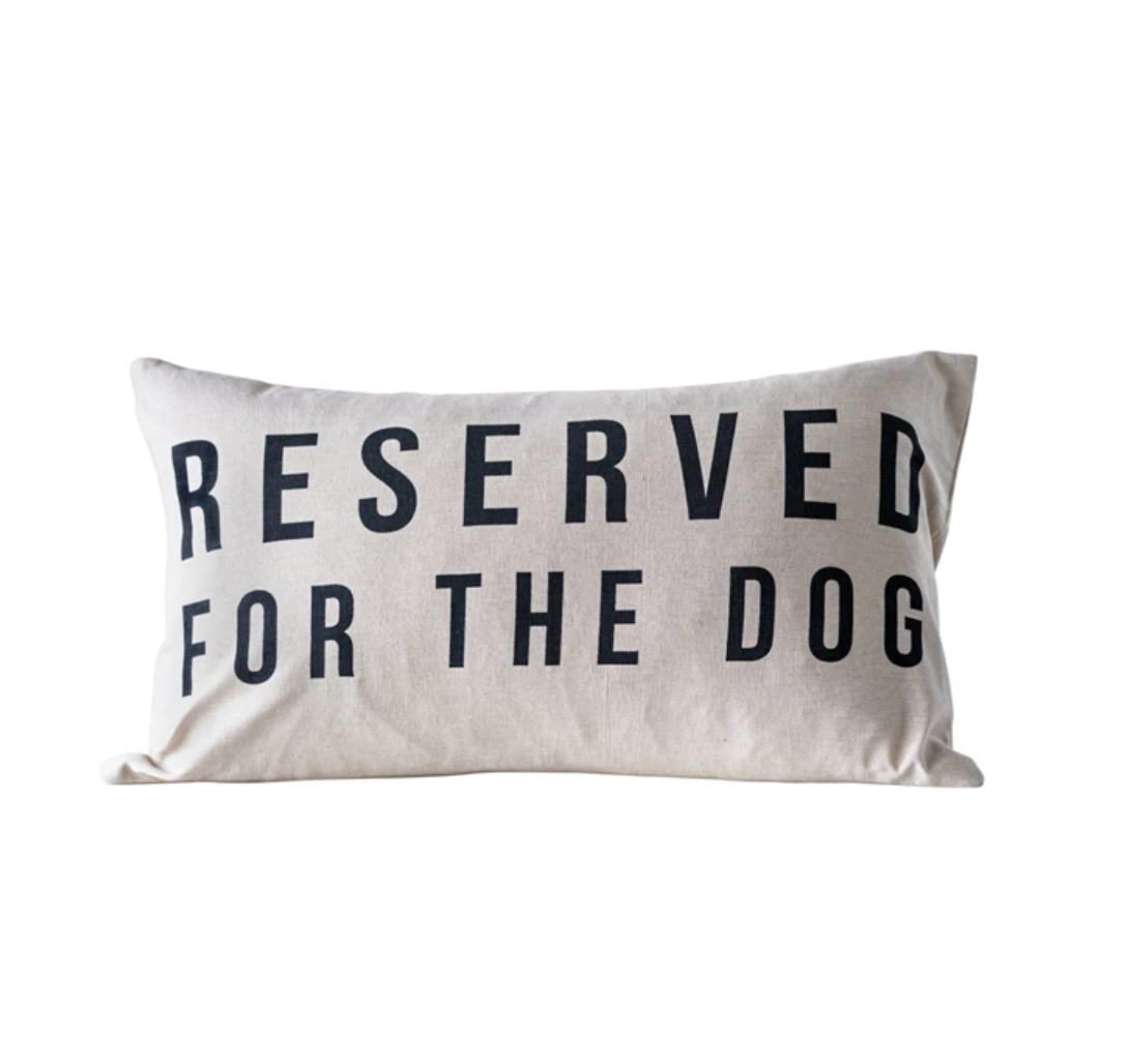 Reserved For The Dog Cotton Lumbar Pillow