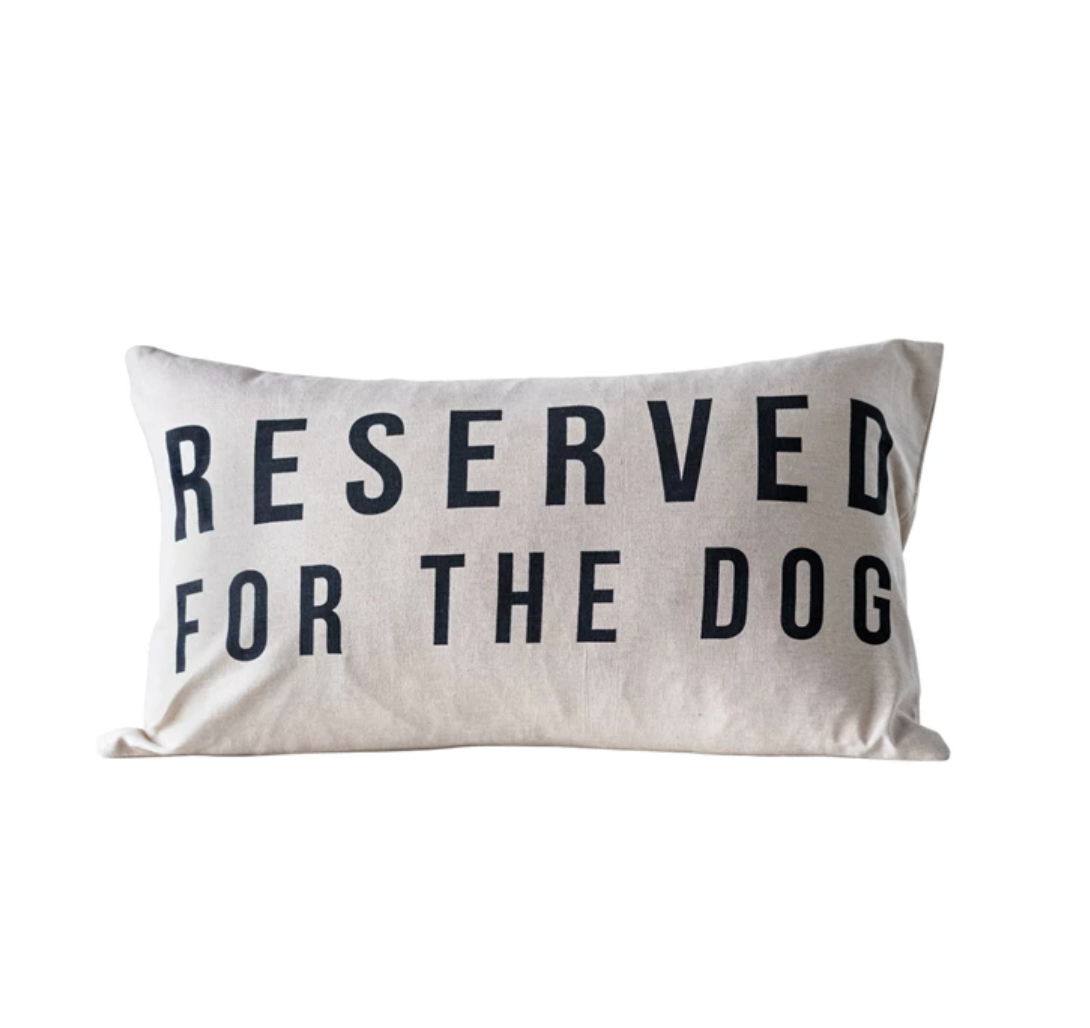 24" x 14" Reserved For The Dog Cotton Lumbar Pillow