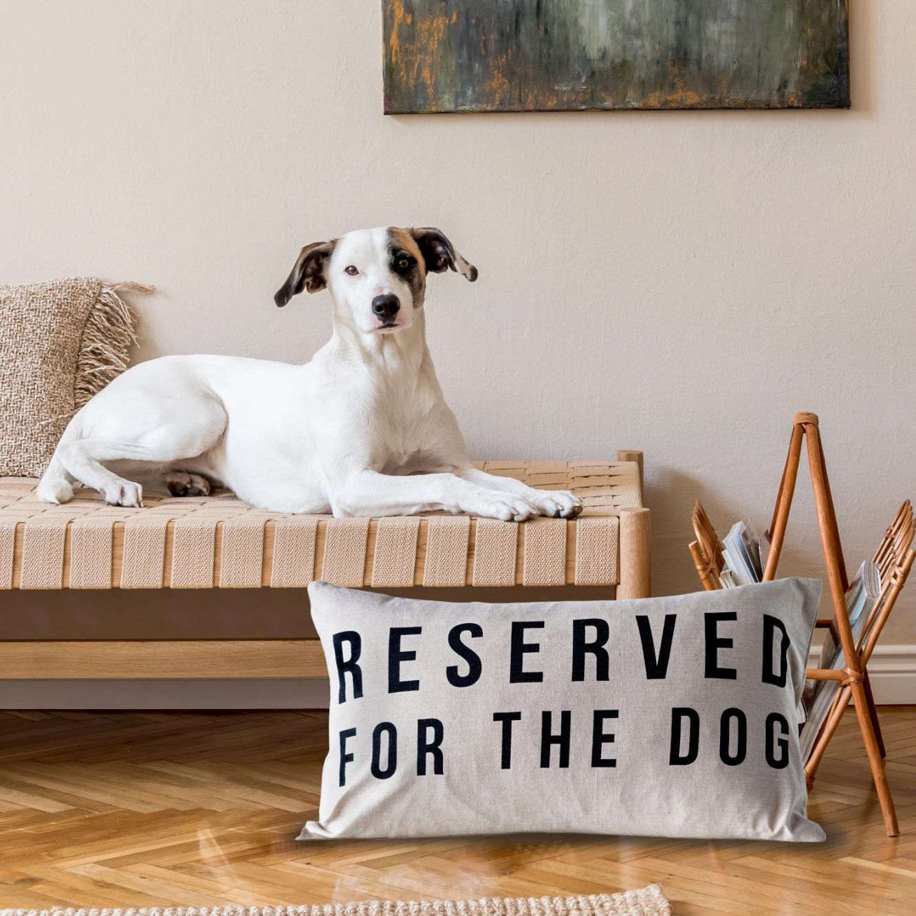 24" x 14" Reserved For The Dog Cotton Lumbar Pillow