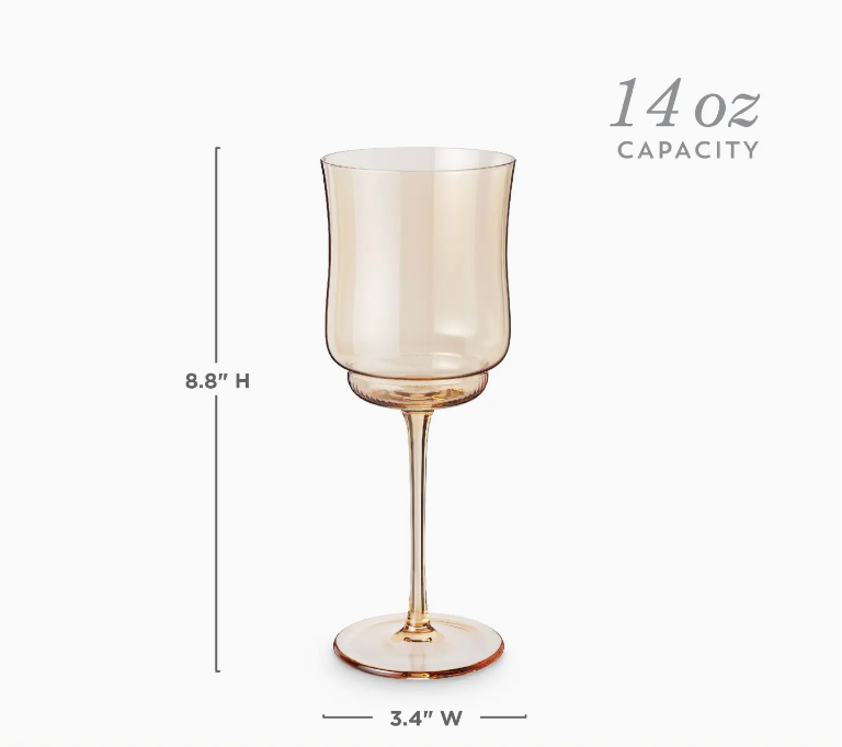 Tulip Amber Stemmed Wine Glass