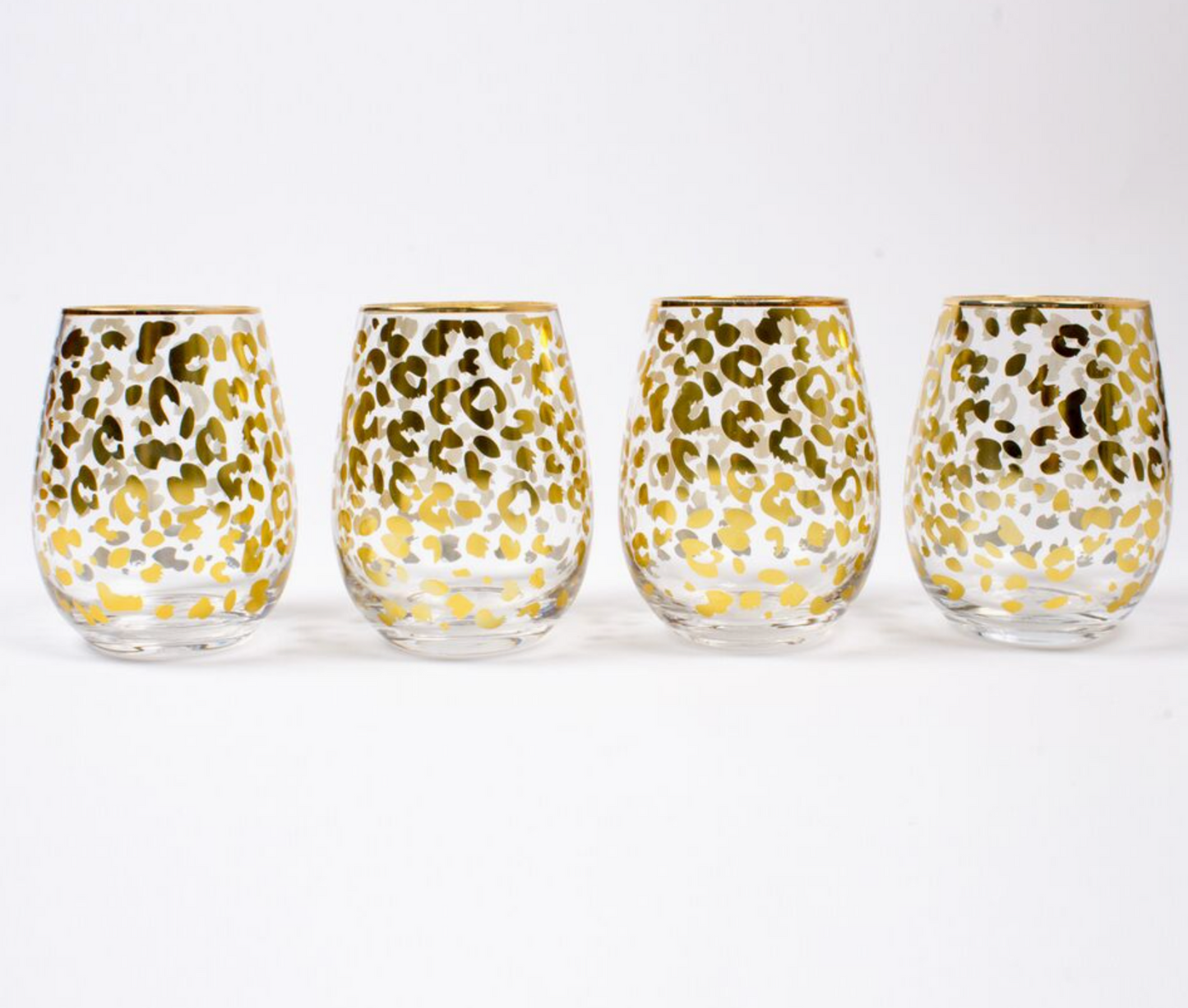 Leopard wineglass - stemless wine