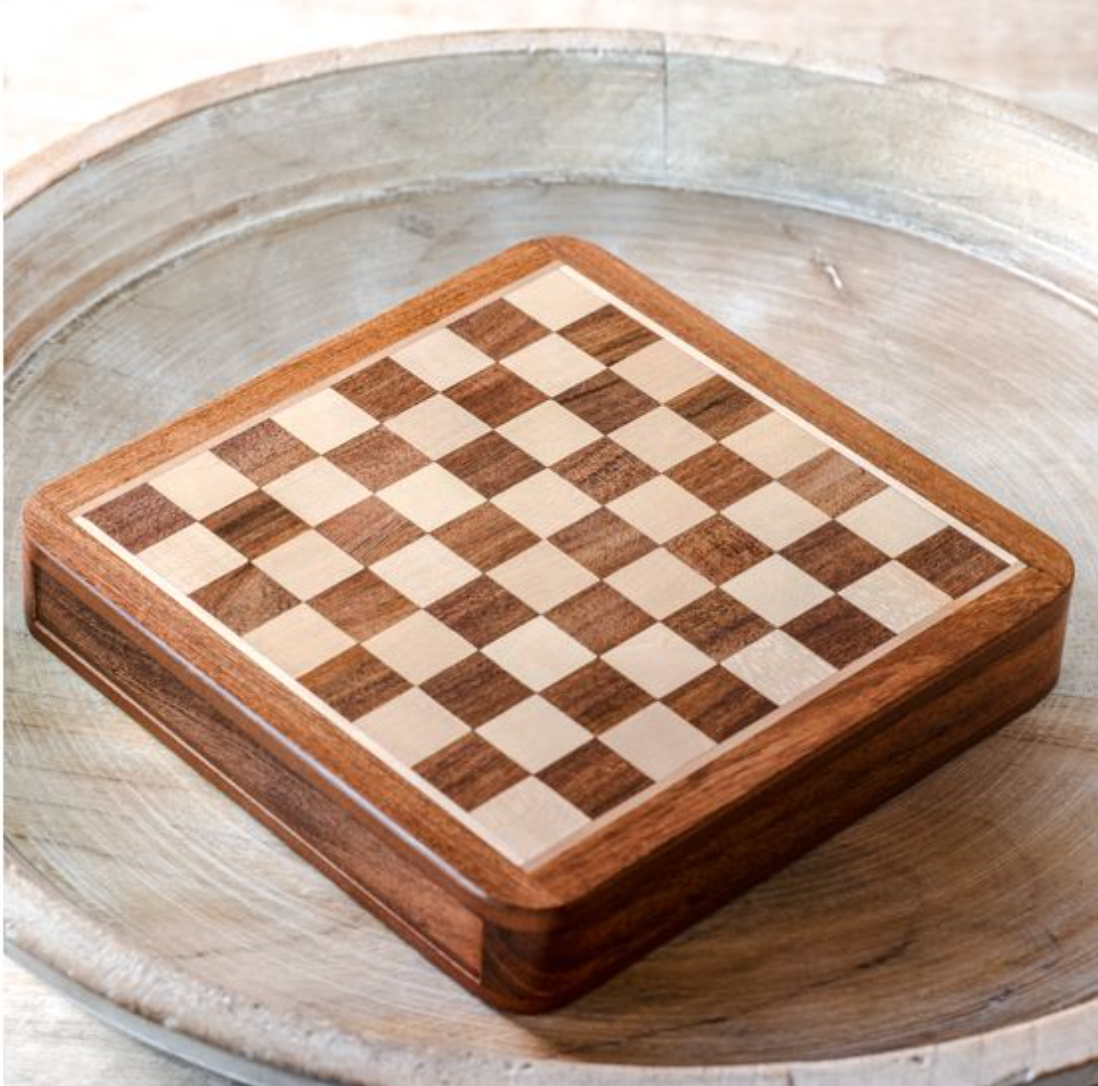 Acacia Wood Magnetic Chess Game