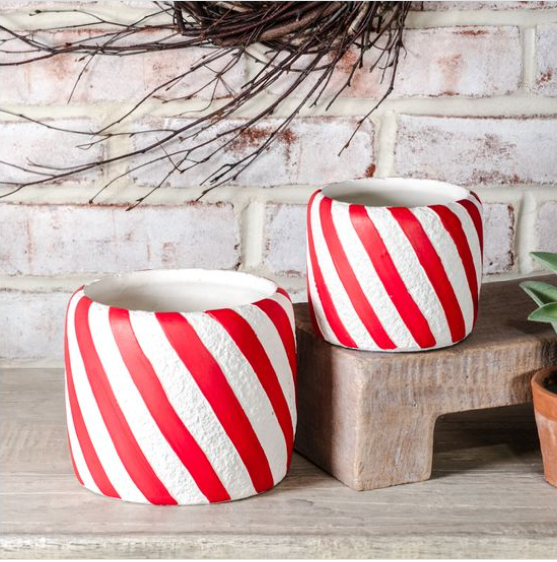 Candy Cane Stripe Planter