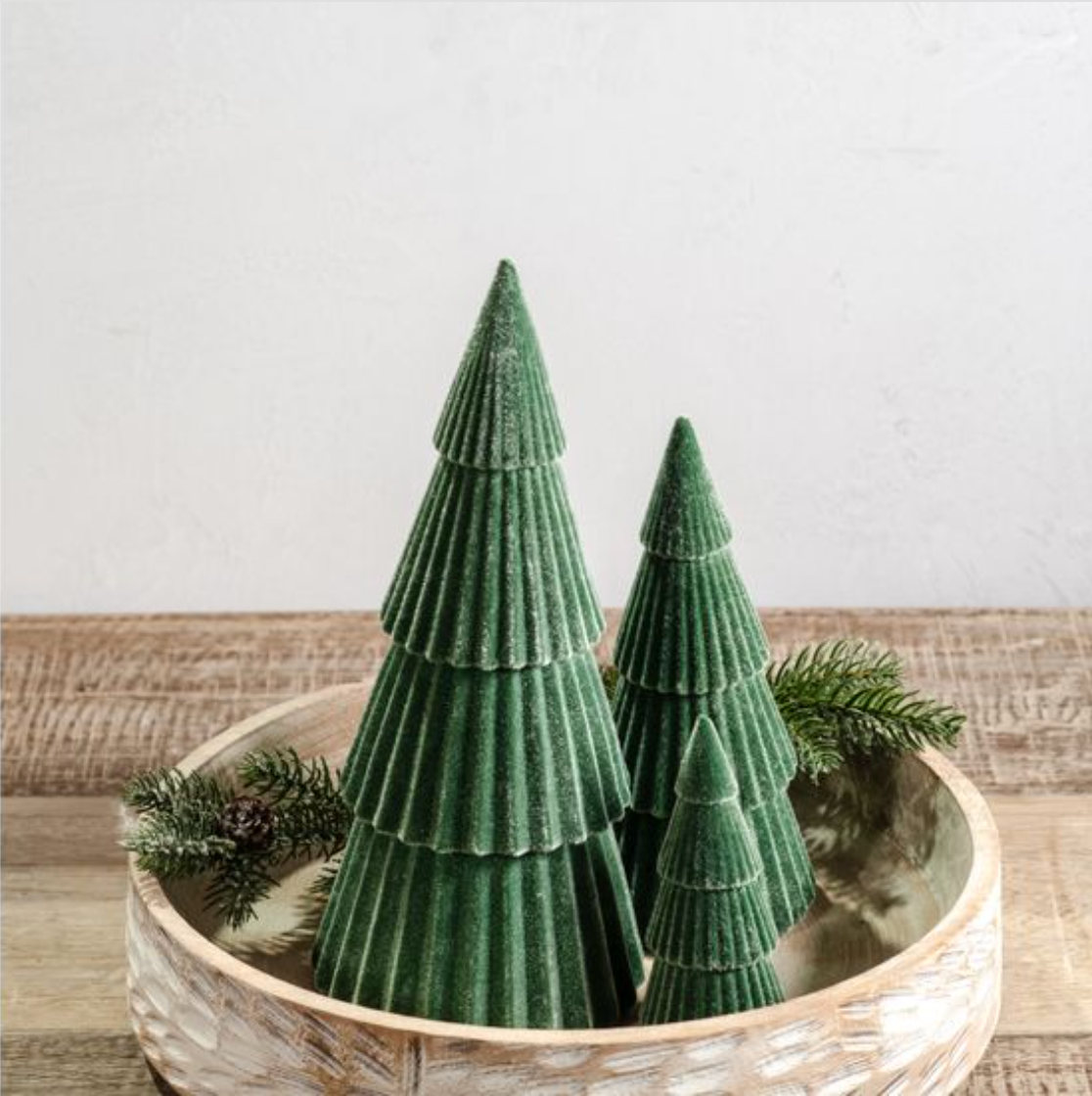 Green Velvet Flocked Tree