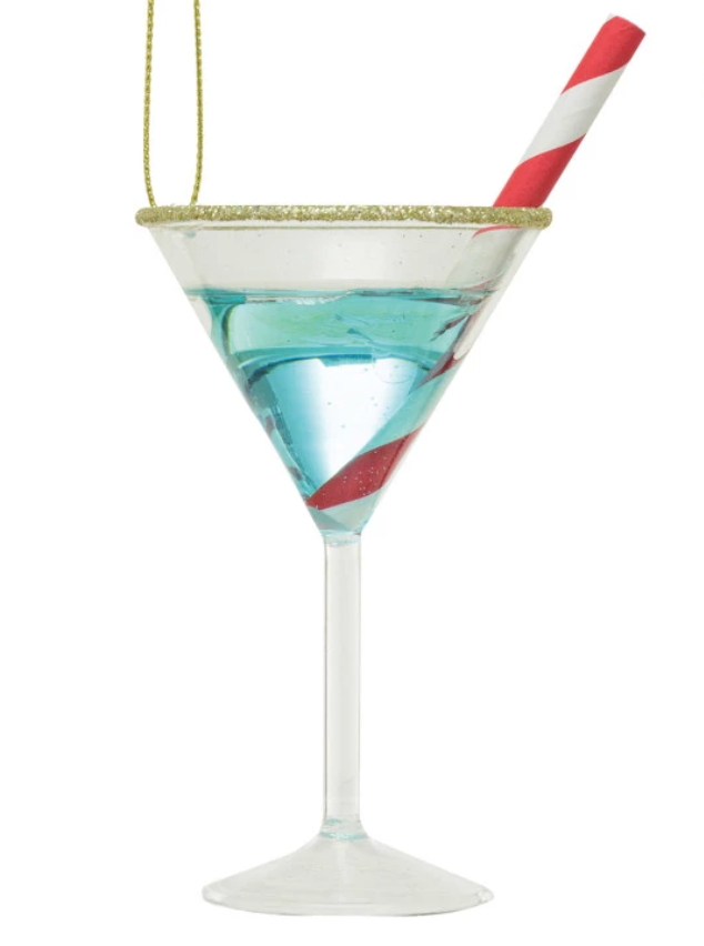 Holiday Cocktail Ornament w/ Glitter