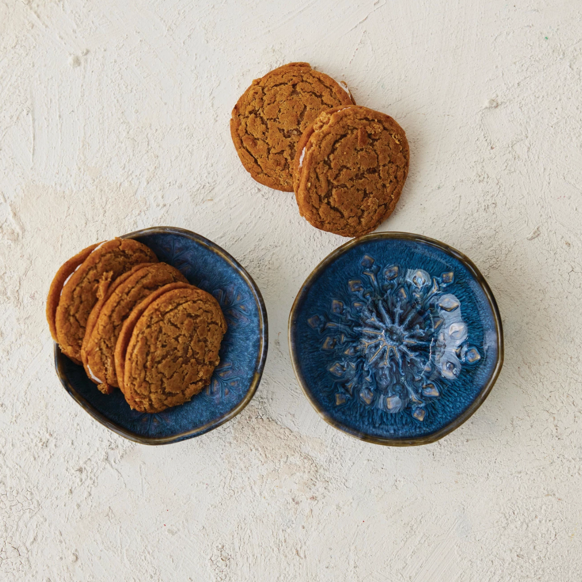 Debossed Stoneware Organic Shaped Bowl, 2 Styles