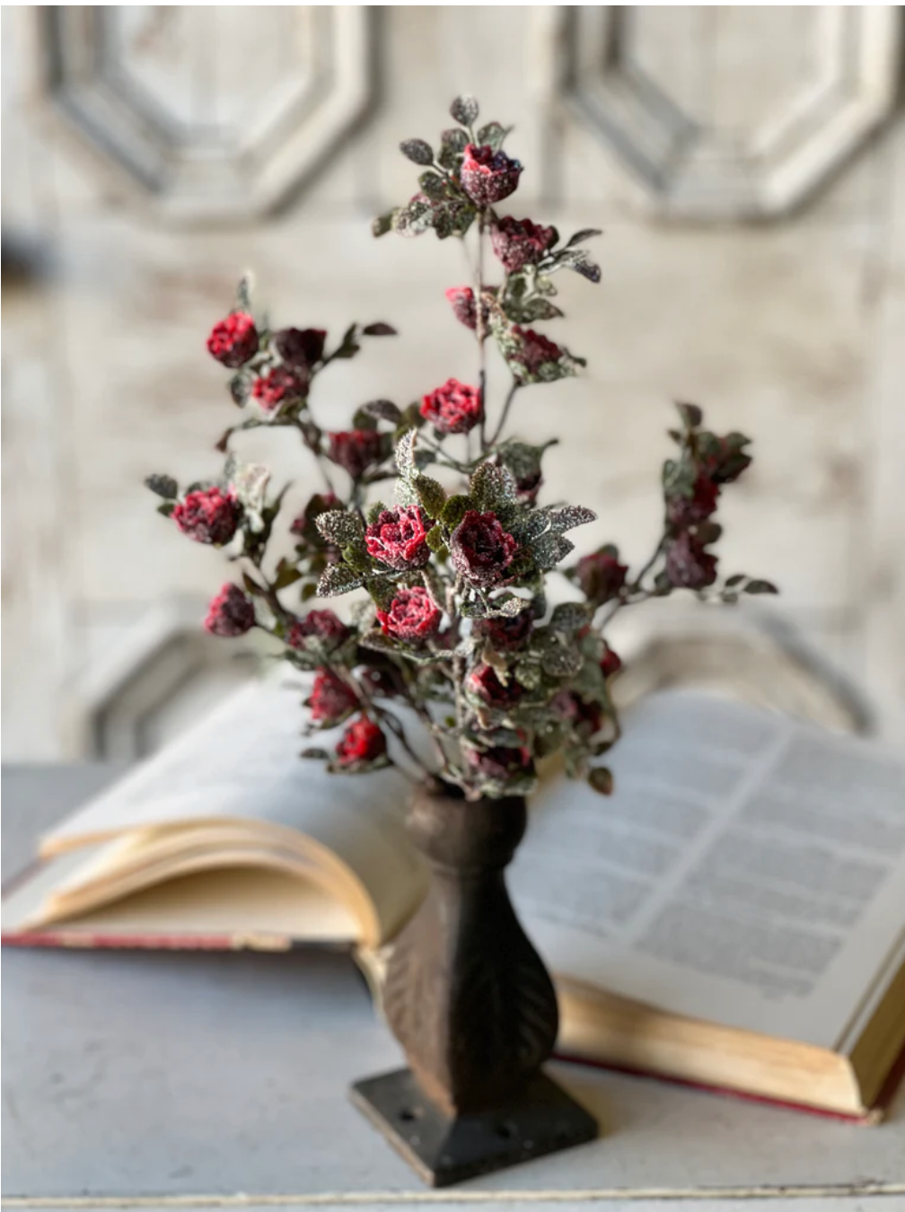 Frosted Tiny Tea Rose Bush 14"