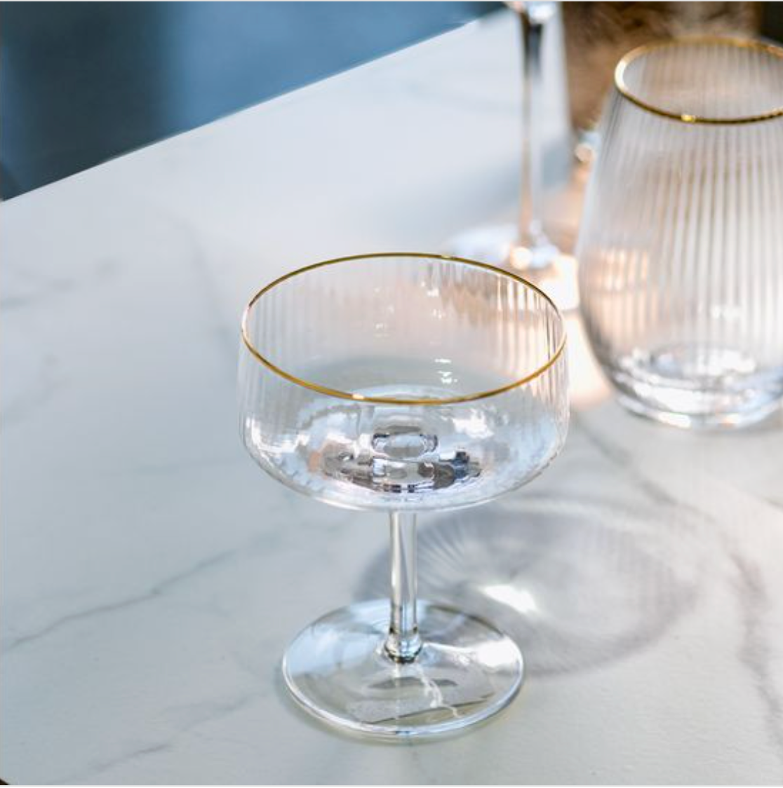 Gold Rim Coupe Glass