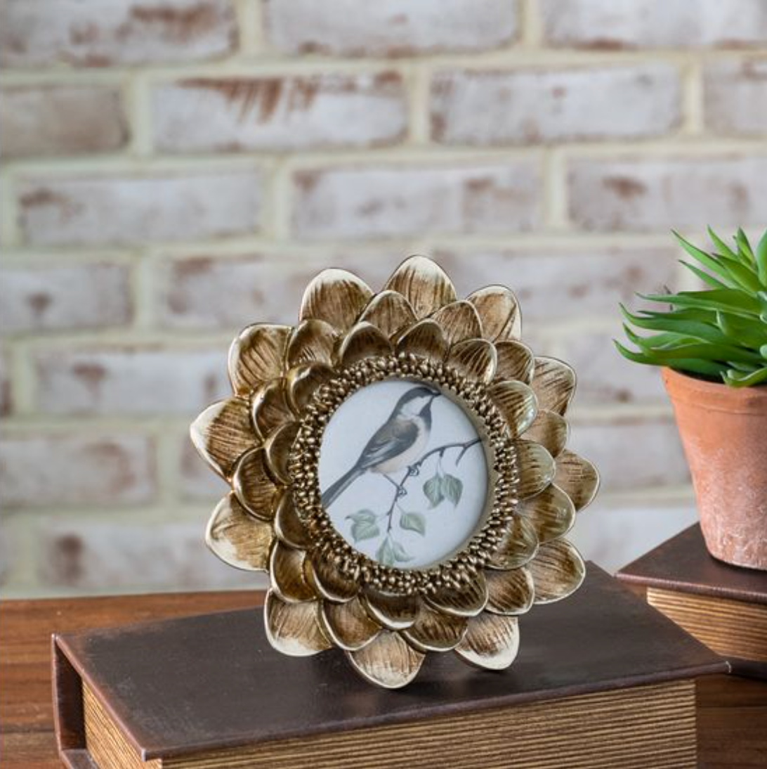 Gold Flower Edge Photo Frame