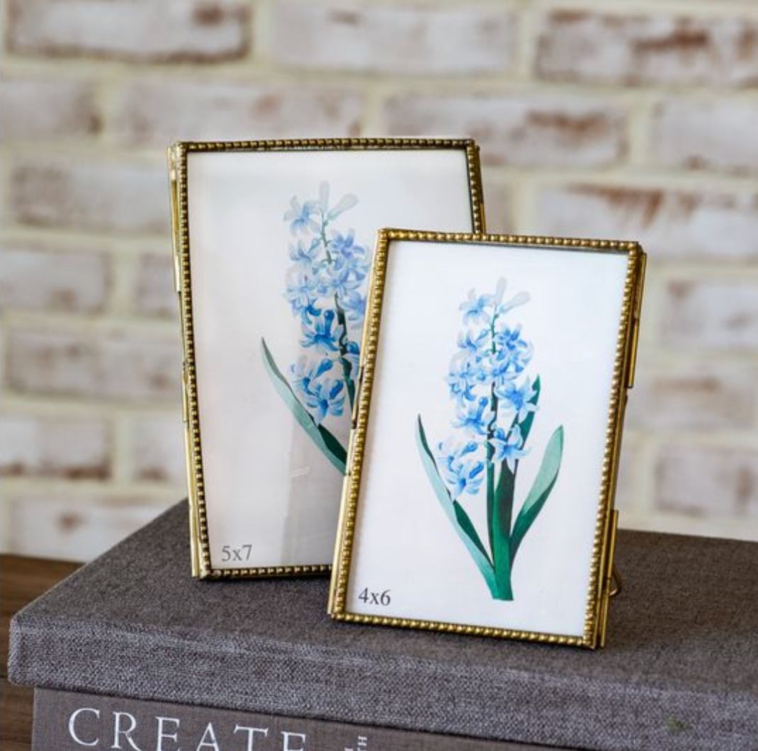 Antique Brass Standing Photo Frame