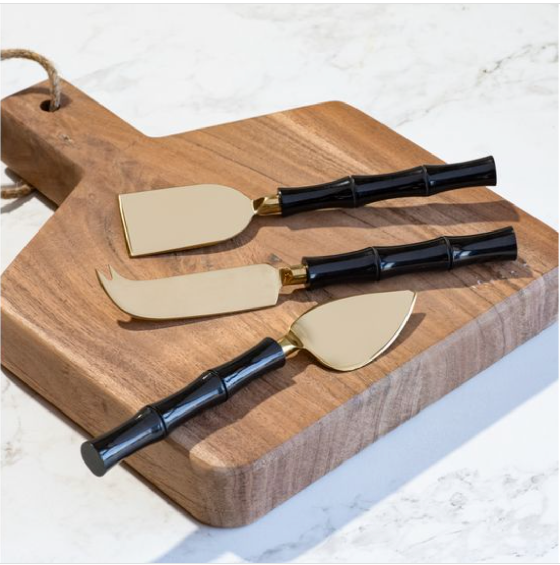 Black & Gold Cheese Knife Set