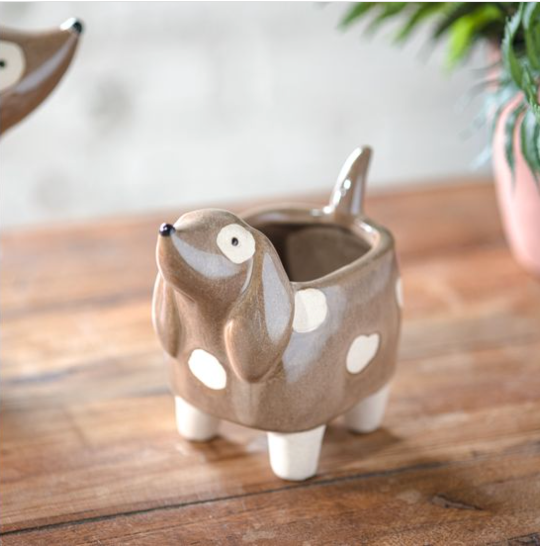 Brown Dog Planter