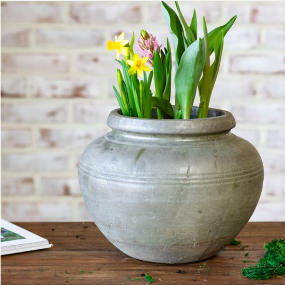 Antique Charcoal 3 Line Vase