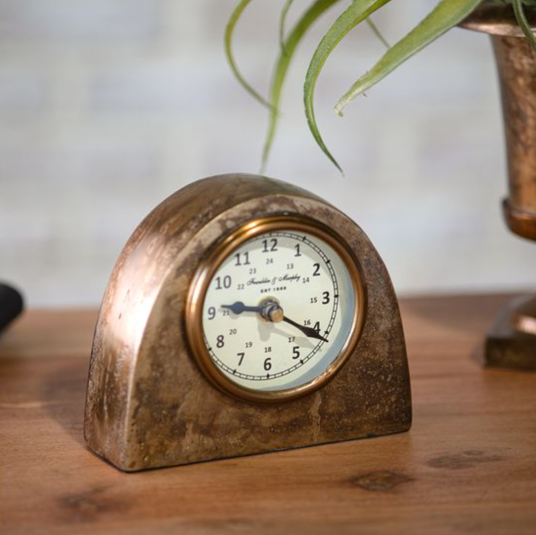 Antique Brass Table Clock