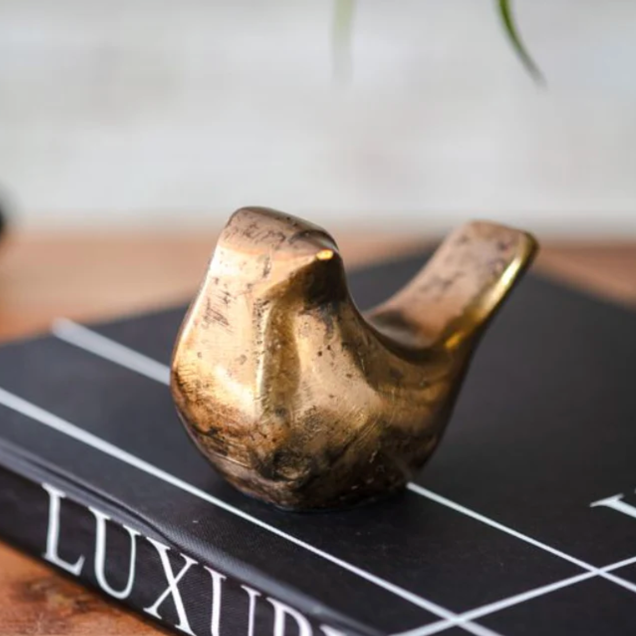 Antique Brass Deco Bird